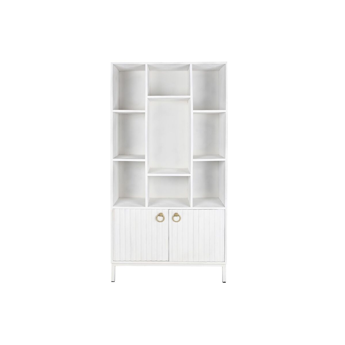 Bokhylla DKD Home Decor Vit Metall Mangoträ 90 x 40 x 180 cm - 6