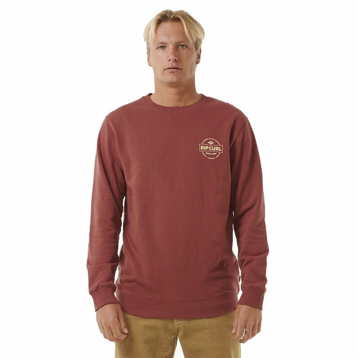 Tröja utan huva Herr Rip Curl Stapler Crew Brun