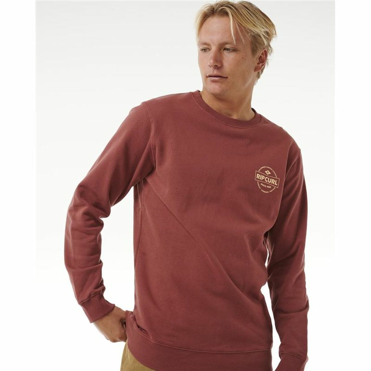 Tröja utan huva Herr Rip Curl Stapler Crew Brun - 5