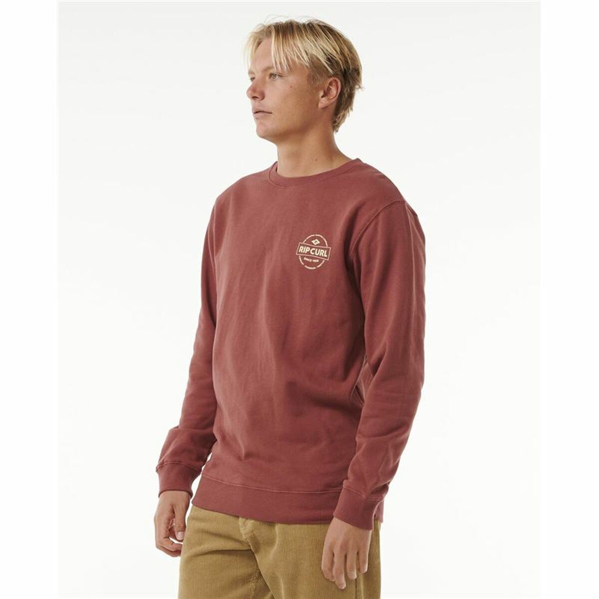 Tröja utan huva Herr Rip Curl Stapler Crew Brun - 3