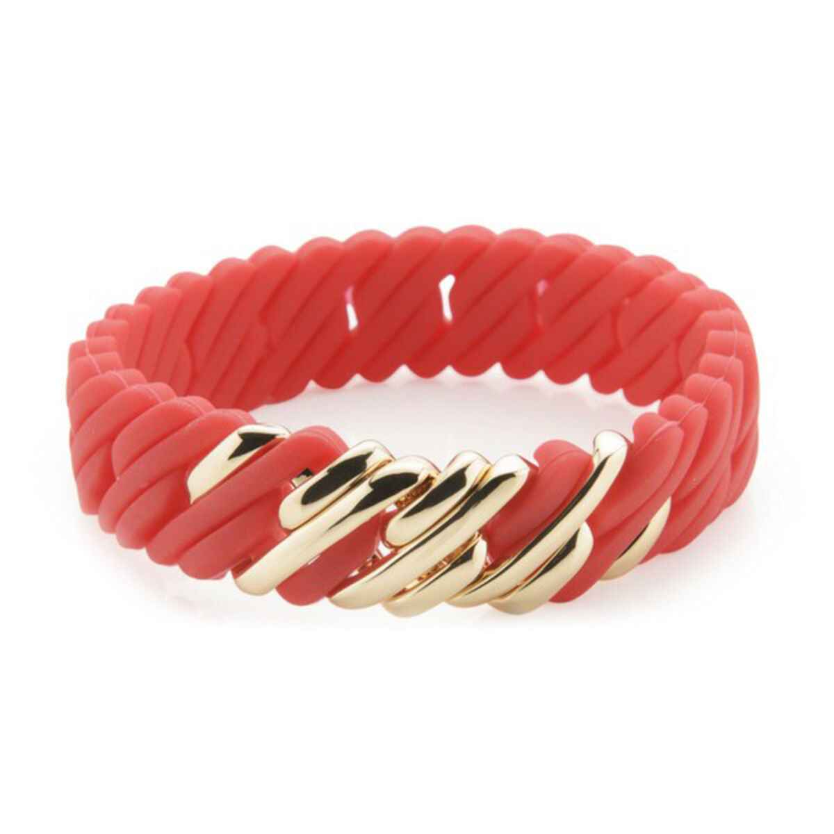 Damarmband TheRubz 02-100-418 Röd Silikon Rostfritt stål Gyllene Stål/Silikon (15 mm x 18 cm) - 4