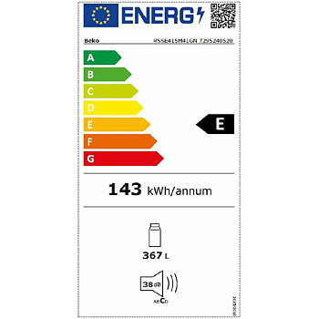 Kylskåp BEKO RSSE415M41GN Grå