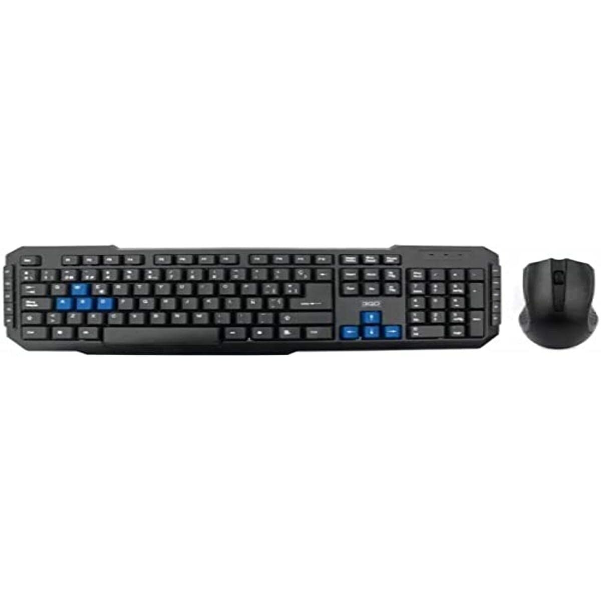 Tangentbord och Mus 3GO COMBODRILE2 Svart Qwerty Spanska Franska - 2