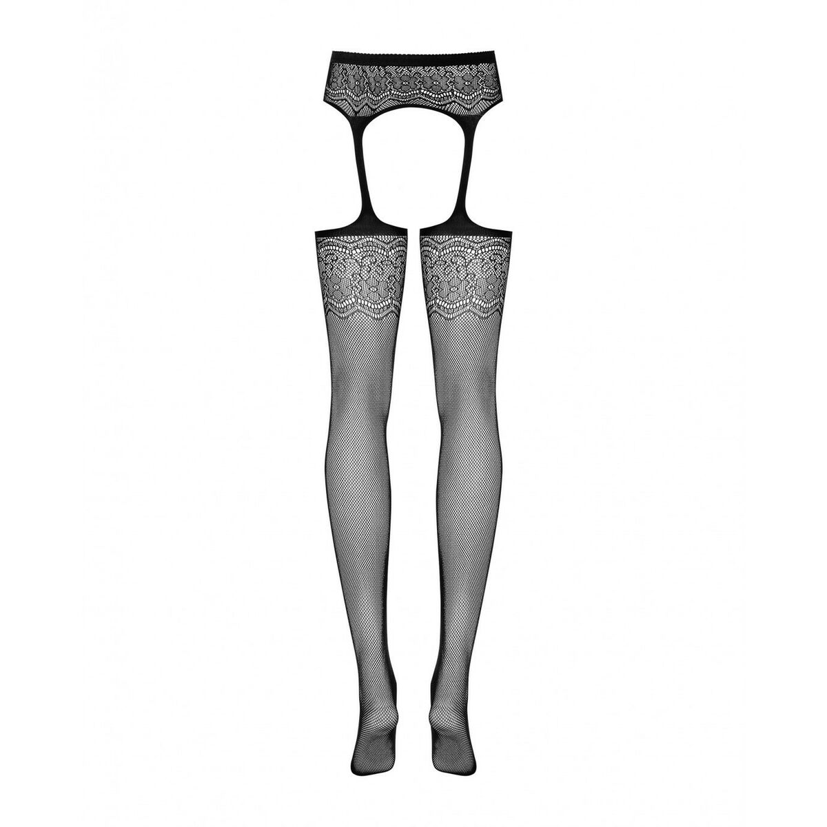 Strumpbyxa med strumpebandshållare Obsessive S207 XL/XXL Svart - 5