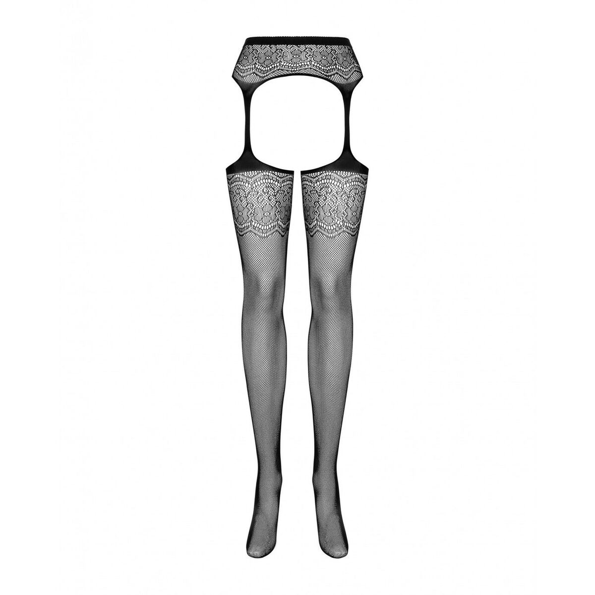 Strumpbyxa med strumpebandshållare Obsessive S207 XL/XXL Svart - 4