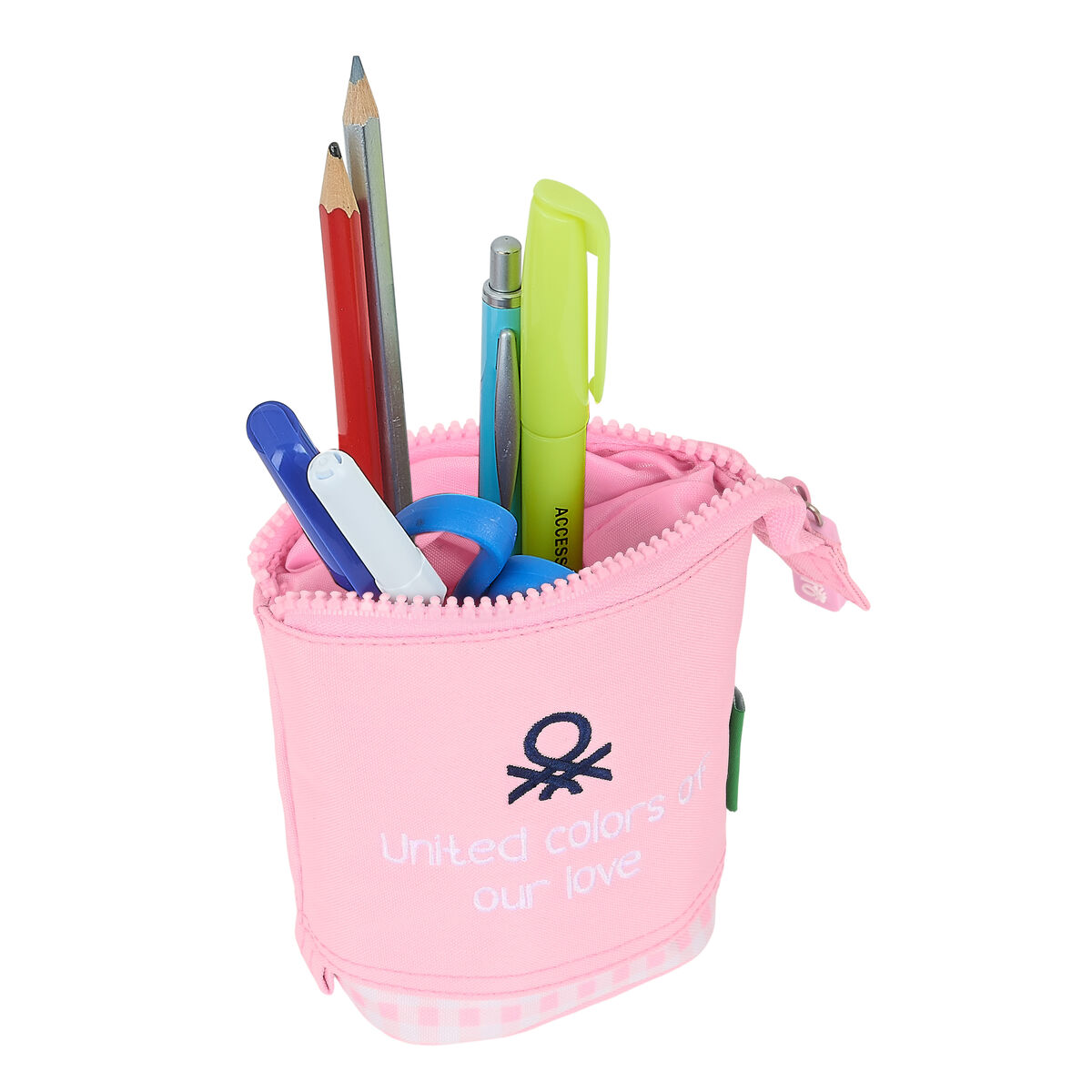 Necessär Mugg Benetton Vichy Rosa (8 x 19 x 6 cm) - 4