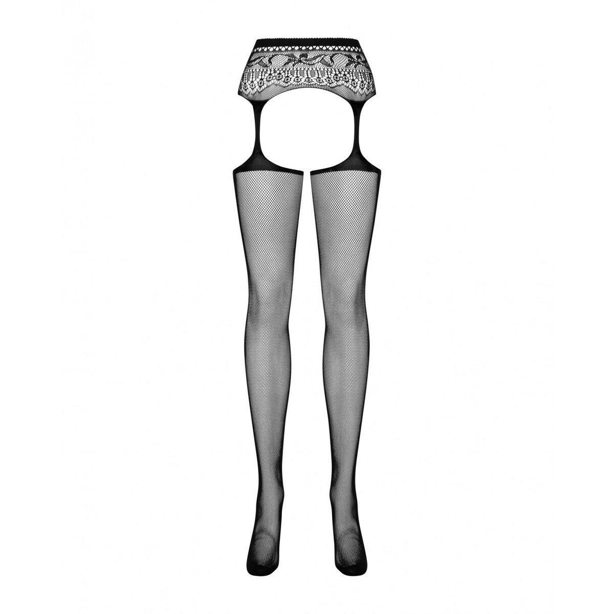 Strumpbyxa med strumpebandshållare Obsessive S307 Svart XL/XXL - 4