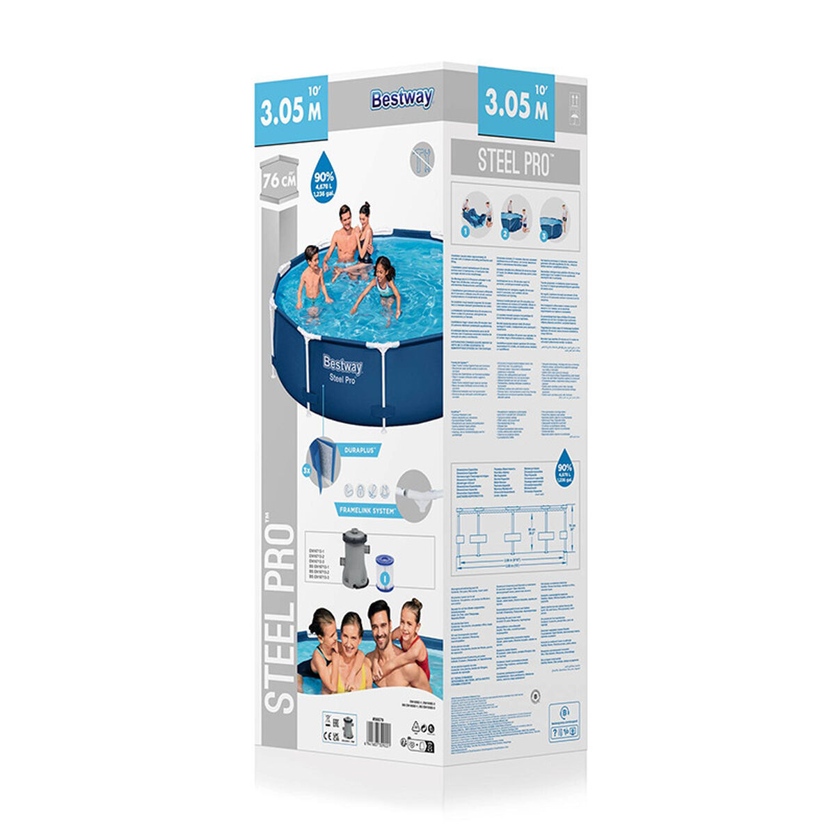 flyttbar pool Bestway 305 x 76 cm 305 x 305 x 76 cm - 4