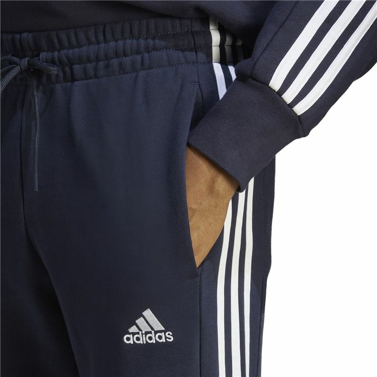 Långa träningsbyxor Adidas M 3S Ft Tc Svart Mörkblå Män - 2