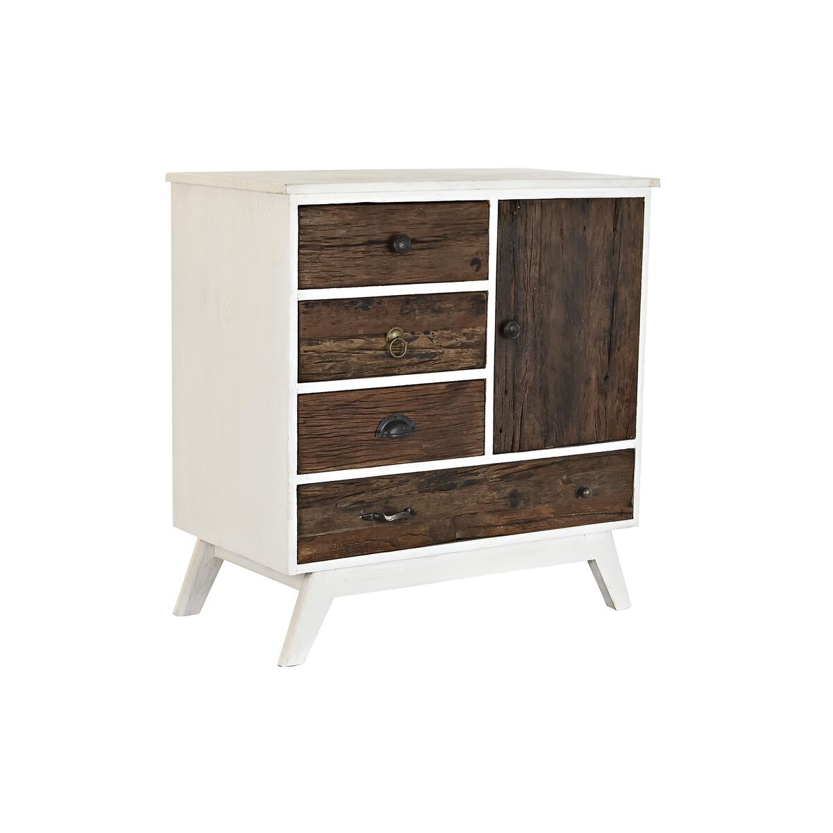 Byrå DKD Home Decor Metall Vit Kolonial Mörkbrun Mangoträ (72 x 50 x 75 cm) - 6