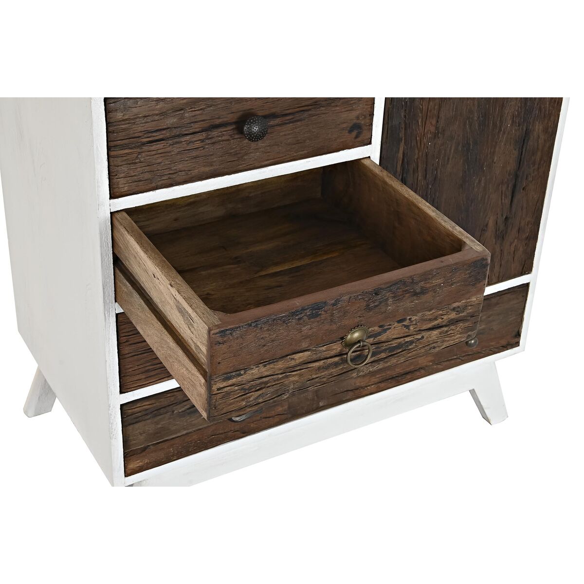 Byrå DKD Home Decor Metall Vit Kolonial Mörkbrun Mangoträ (72 x 50 x 75 cm) - 10