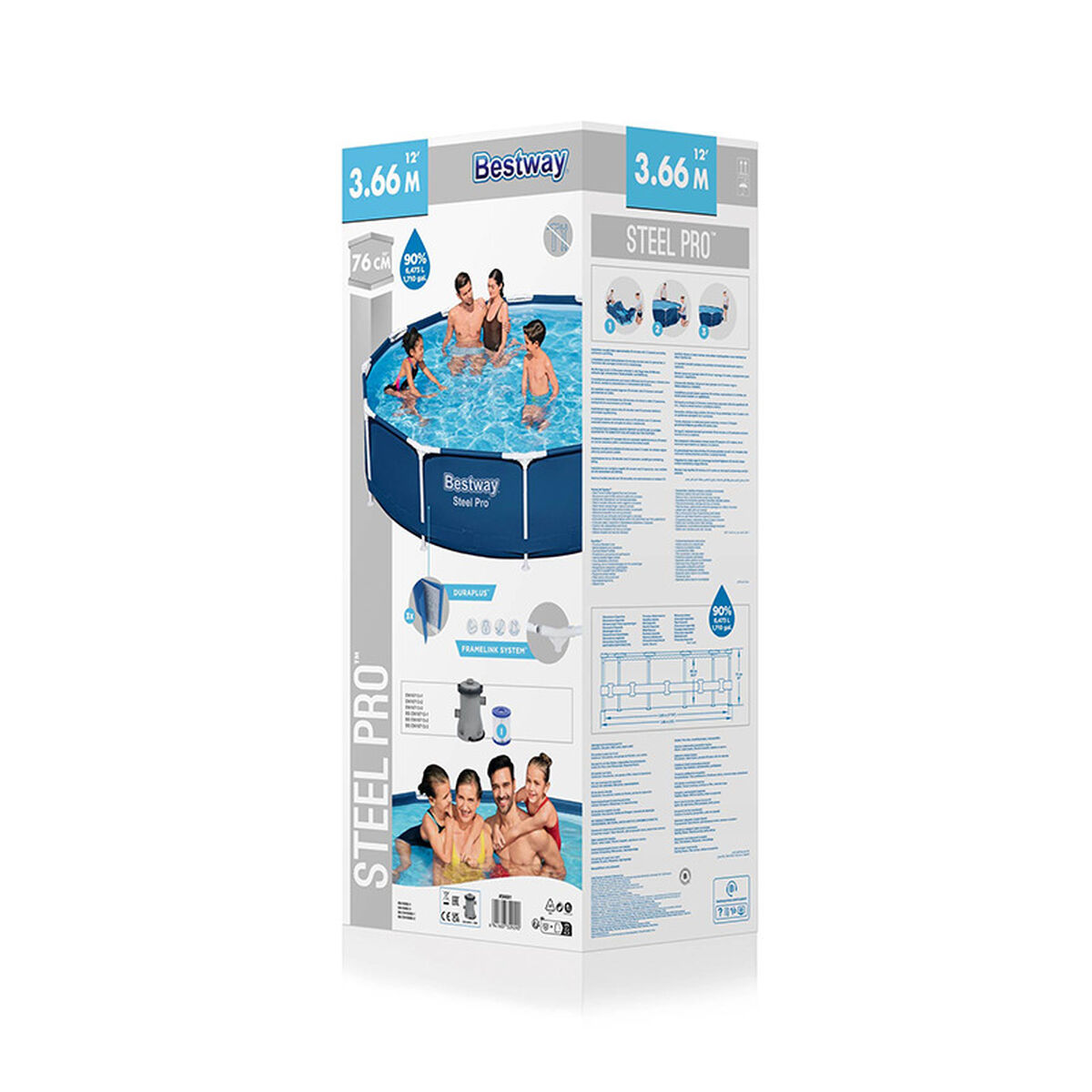 flyttbar pool Bestway 366 x 76 cm 366 x 366 x 76 cm - 4