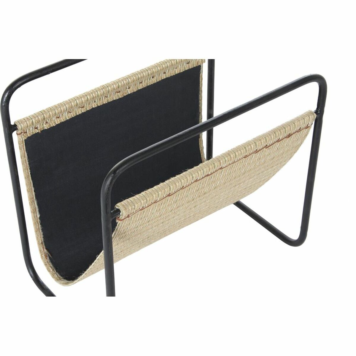 Tidningsställ DKD Home Decor 39 x 26 x 36 cm Naturell Svart Metall - 2