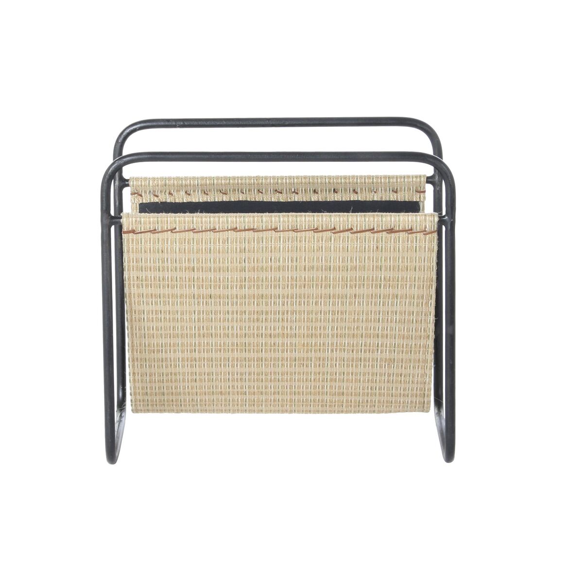 Tidningsställ DKD Home Decor 39 x 26 x 36 cm Naturell Svart Metall - 3