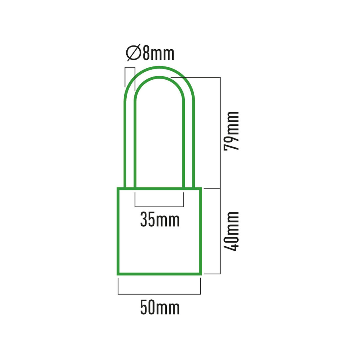 Hänglås med nyckel EDM 85230 Mässing 50 x 80 mm - 7