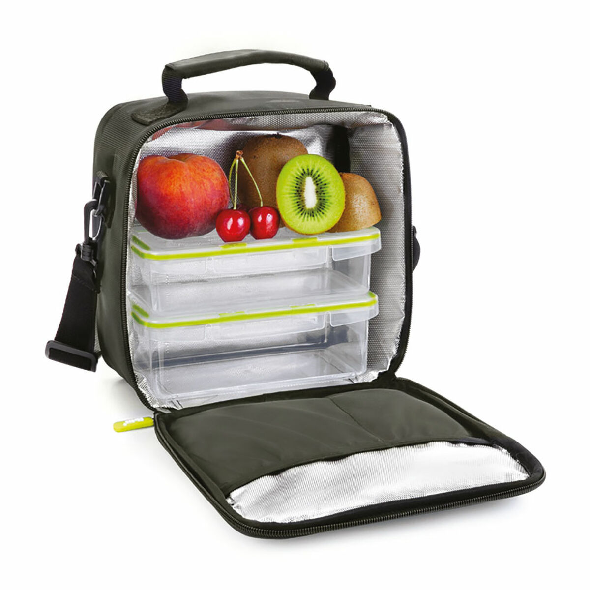 Lunchlåda med tillbehör Ibili 753450 Svart Polyester 600 ml 800 ml 21 x 12 x 22 cm - 2