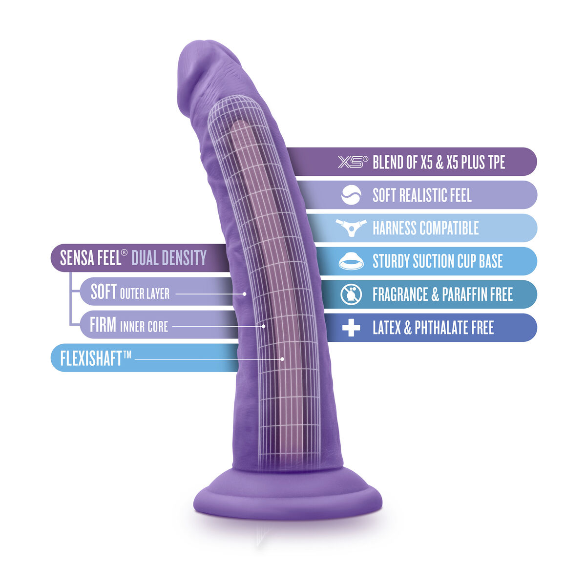 Realistisk dildo Blush Au Naturel TPE Ø 3,4 cm (17,7 cm) - 3