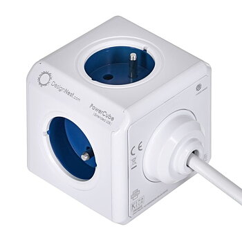 multipluggar i kubform Allocacoc PowerCube Extended USB Type E Blå (1,5 m)