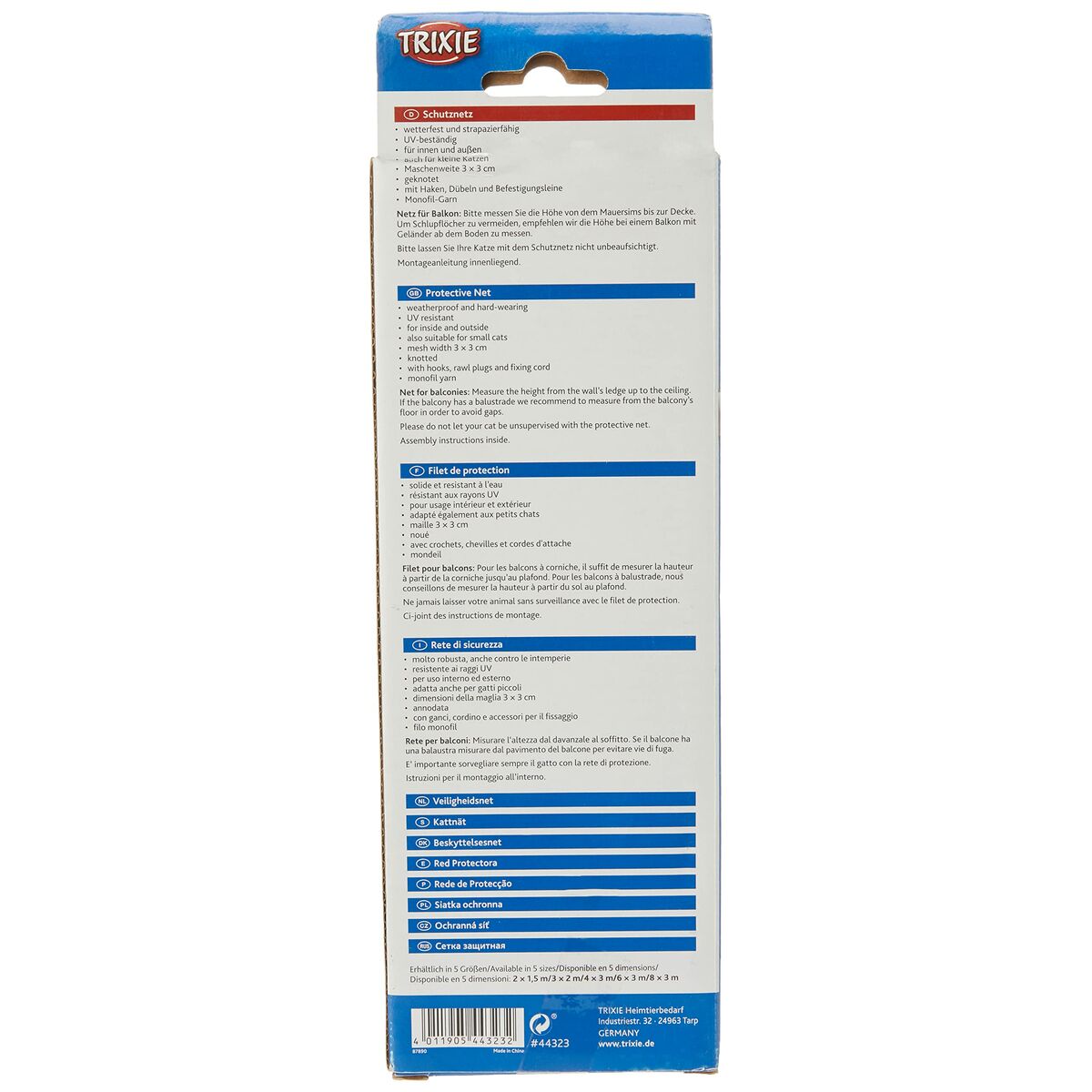 Säkerhetsnät Trixie 44323 Katt Transparent Nylon 4 x 3 m - 3