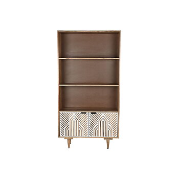 Bokhylla Home ESPRIT Vit Mangoträ 90 x 35 x 168 cm