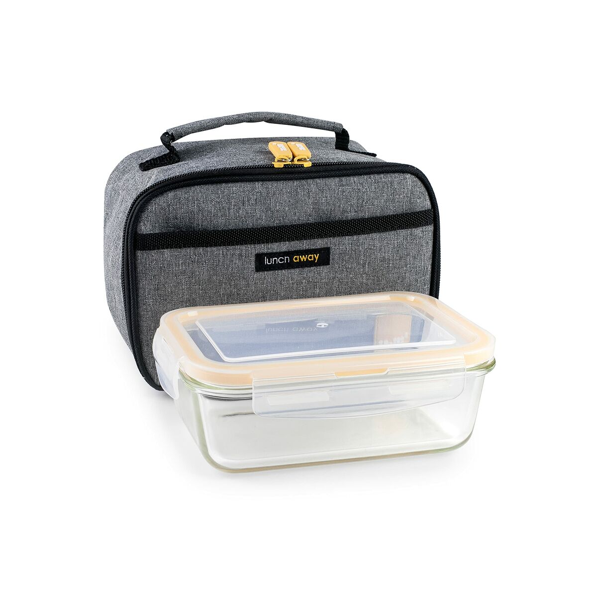 Lunchlåda med tillbehör Ibili 753401g Grå Polyester Borosilikatglas 21 x 13 x 14 cm