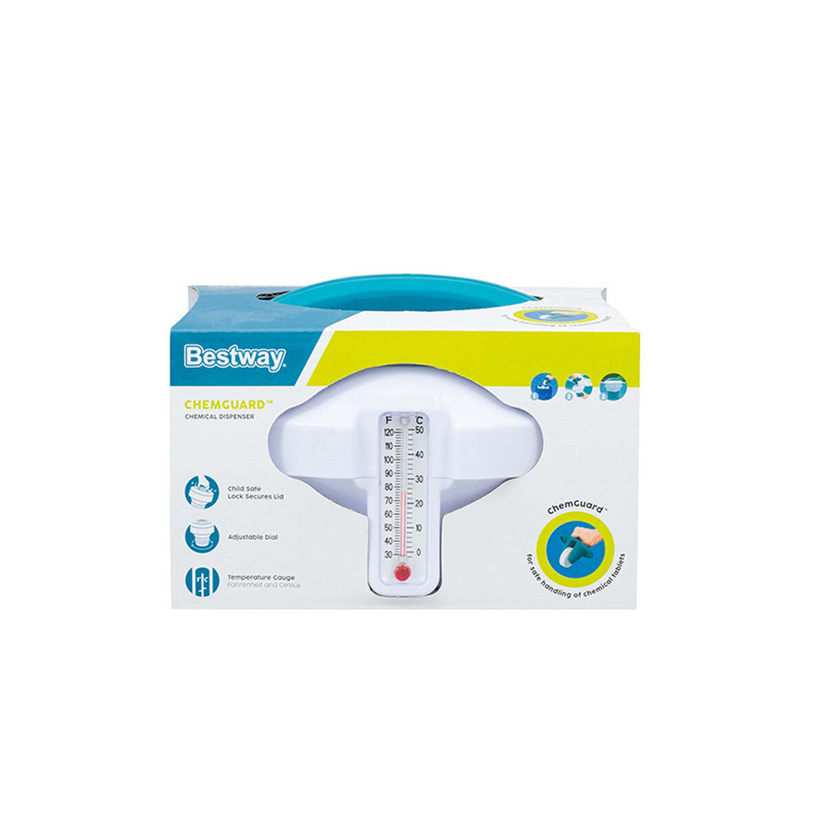 Klordispenser Bestway 11 x 11 x 16 cm Termometer Stor - 2