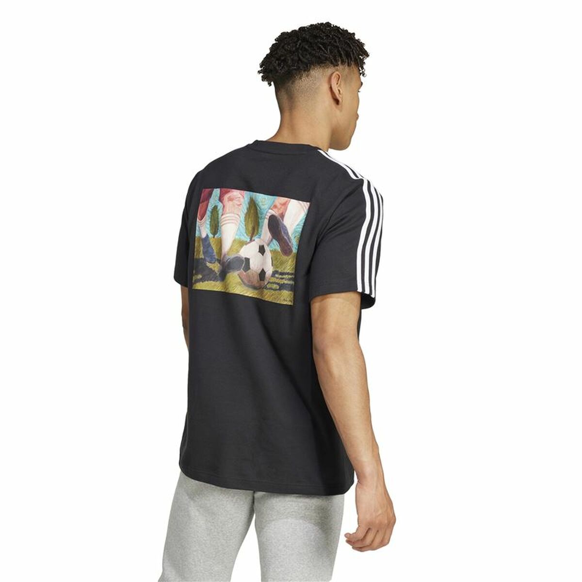 T-shirt med kortärm Herr Adidas Gallery Graphic Svart - 3