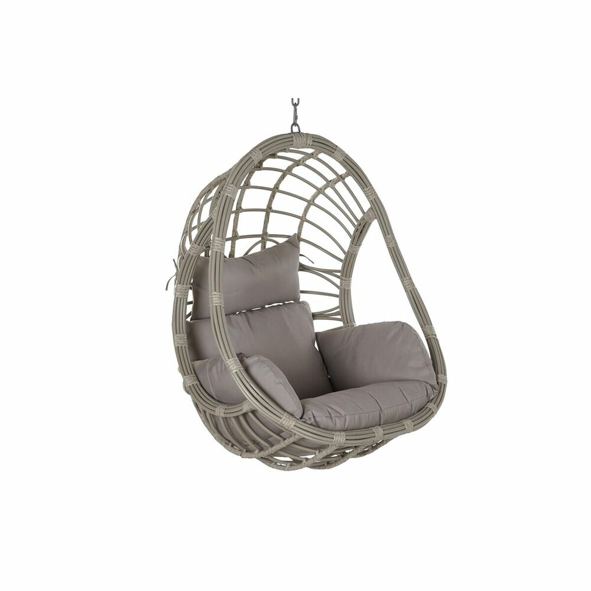 Hängande trädgårdsfåtölj DKD Home Decor 90 x 70 x 110 cm Grå syntetisk rattan Aluminium (92 x 70 x 113 cm) - 6
