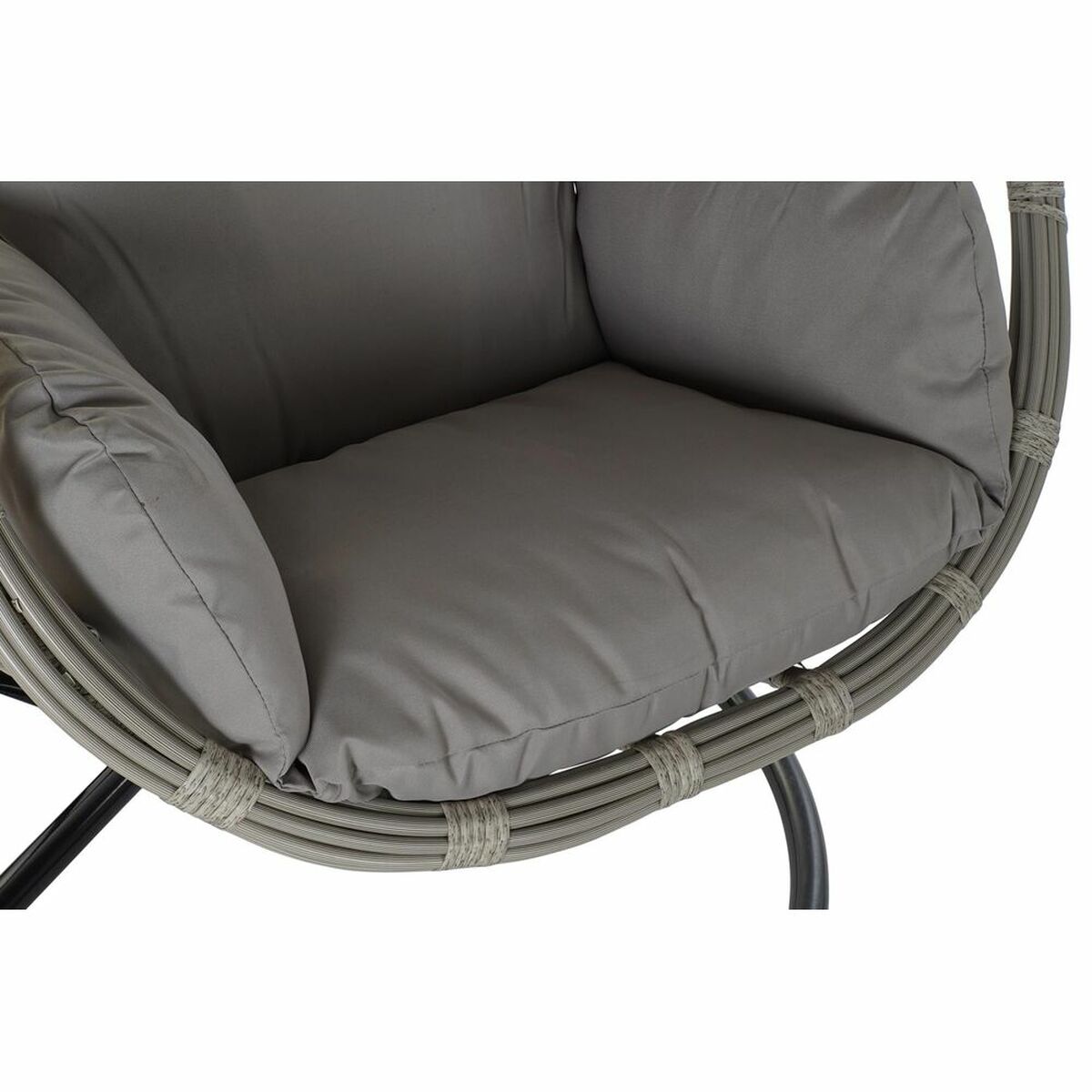 Hängande trädgårdsfåtölj DKD Home Decor 90 x 70 x 110 cm Grå syntetisk rattan Aluminium (92 x 70 x 113 cm) - 10