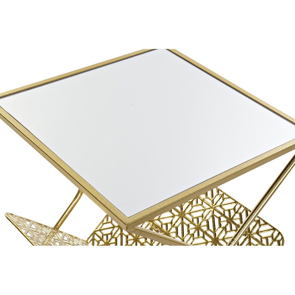 Tidningsställ DKD Home Decor Gyllene Metall Speglar 45 x 45 x 55 cm - 2