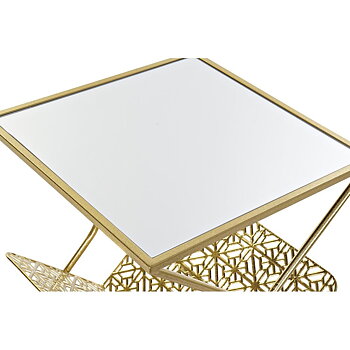 Tidningsställ DKD Home Decor Gyllene Metall Speglar 45 x 45 x 55 cm