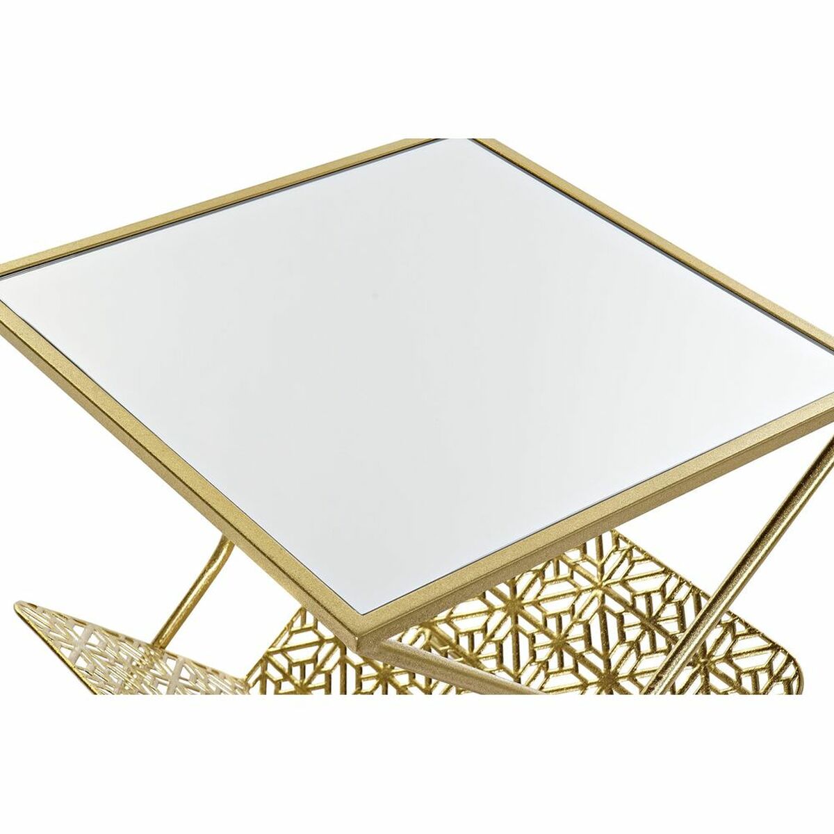 Tidningsställ DKD Home Decor Gyllene Metall Speglar 45 x 45 x 55 cm - 11