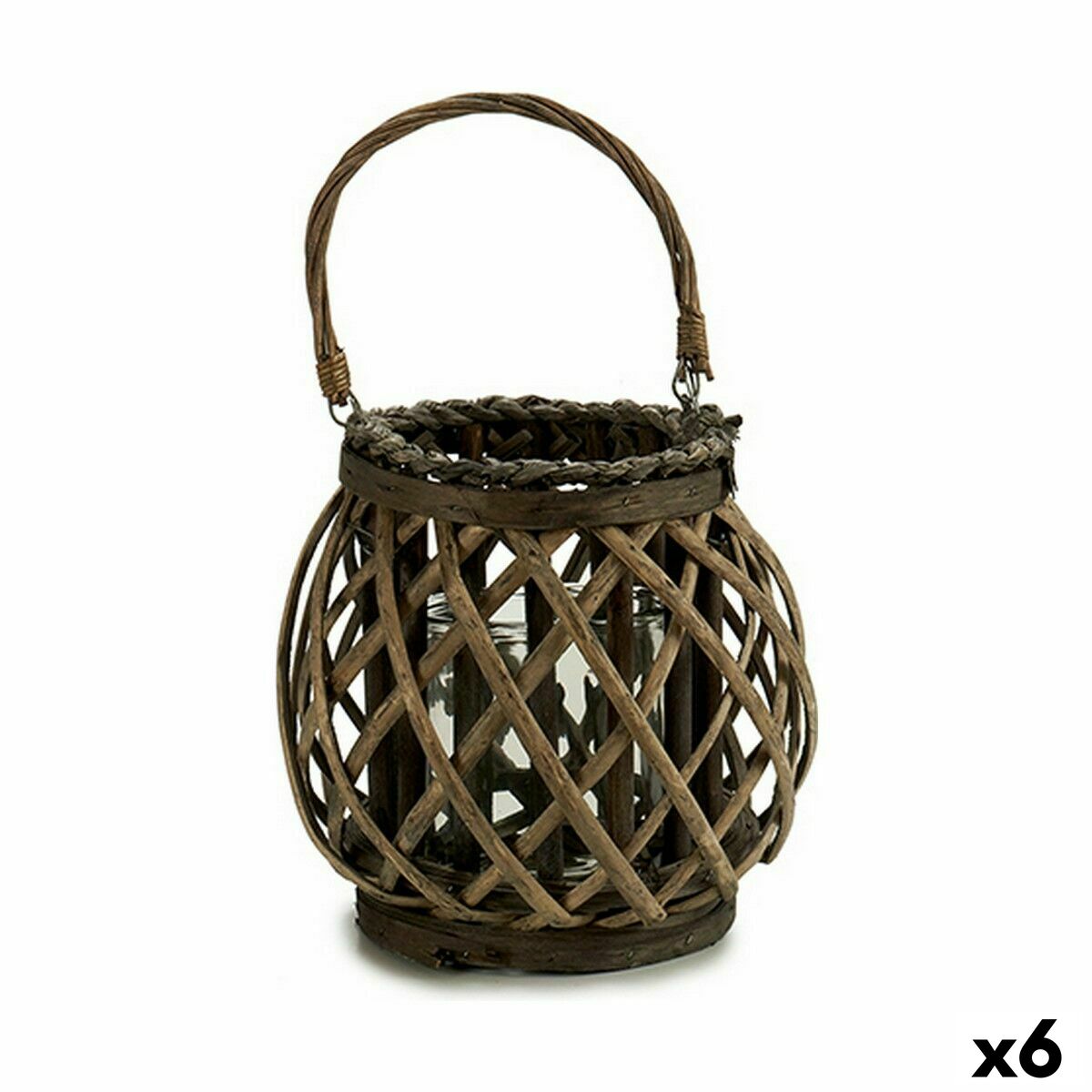 Ljusstakar Gift Decor Brun Grå vide Glas 29,5 x 24 x 22 cm (6 antal) - 4