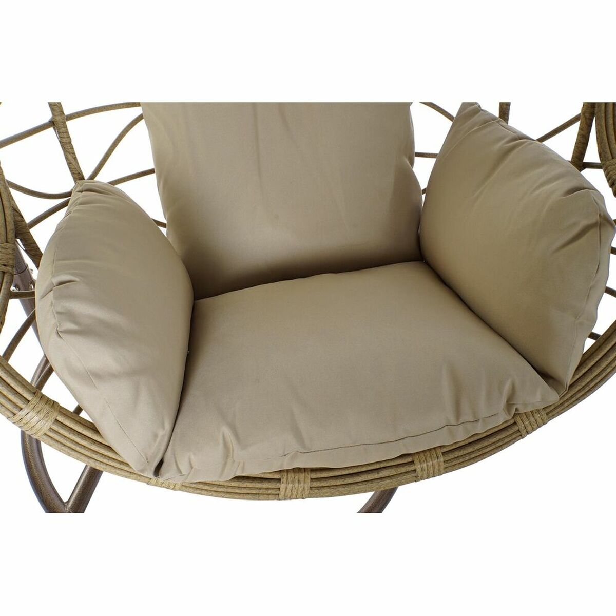 Hängande trädgårdsfåtölj DKD Home Decor 90 x 70 x 110 cm 105 x 75 x 226 cm Beige Metall Brun syntetisk rattan - 8