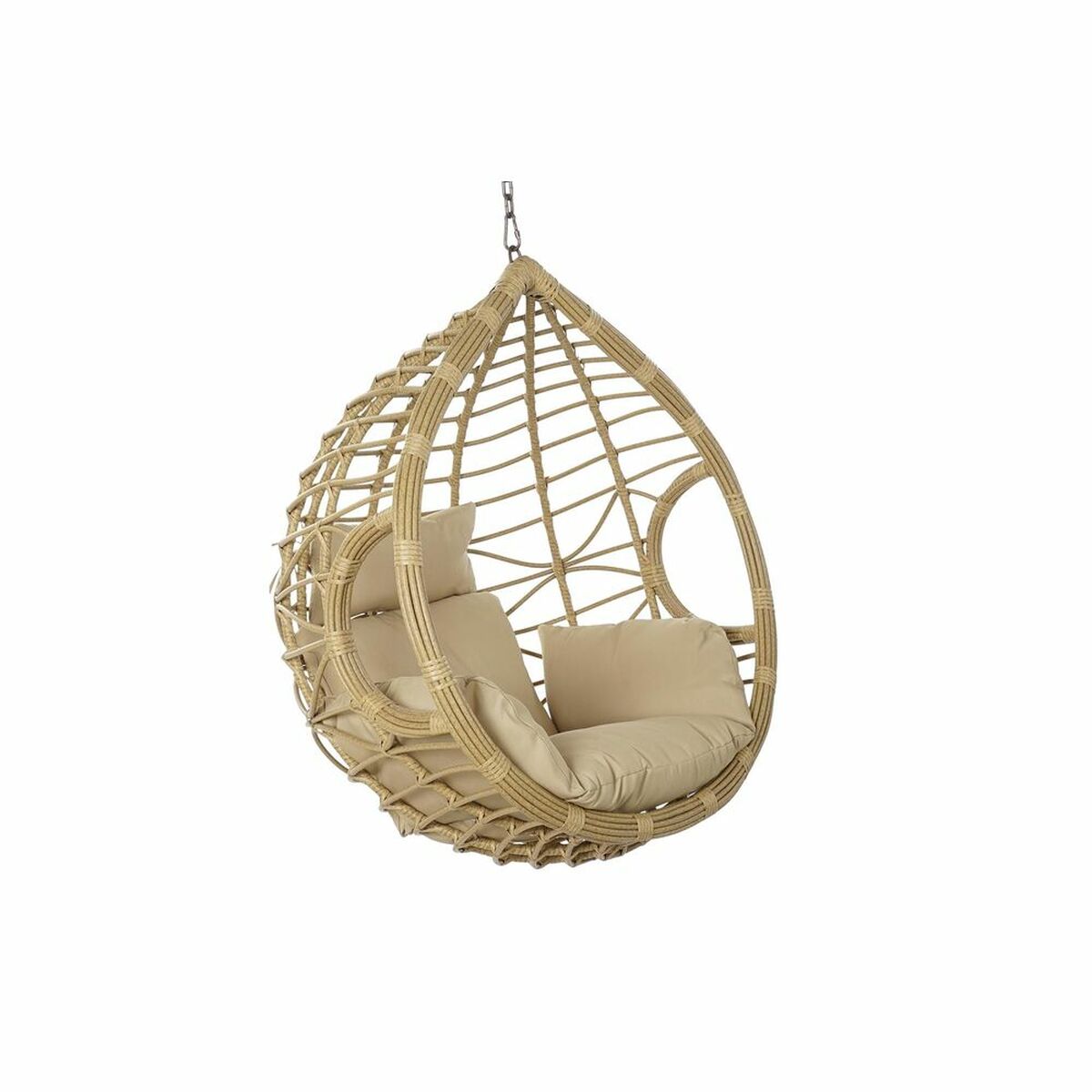 Hängande trädgårdsfåtölj DKD Home Decor 90 x 70 x 110 cm 105 x 75 x 226 cm Beige Metall Brun syntetisk rattan - 9