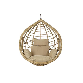 Hängande trädgårdsfåtölj DKD Home Decor 90 x 70 x 110 cm 105 x 75 x 226 cm Beige Metall Brun syntetisk rattan