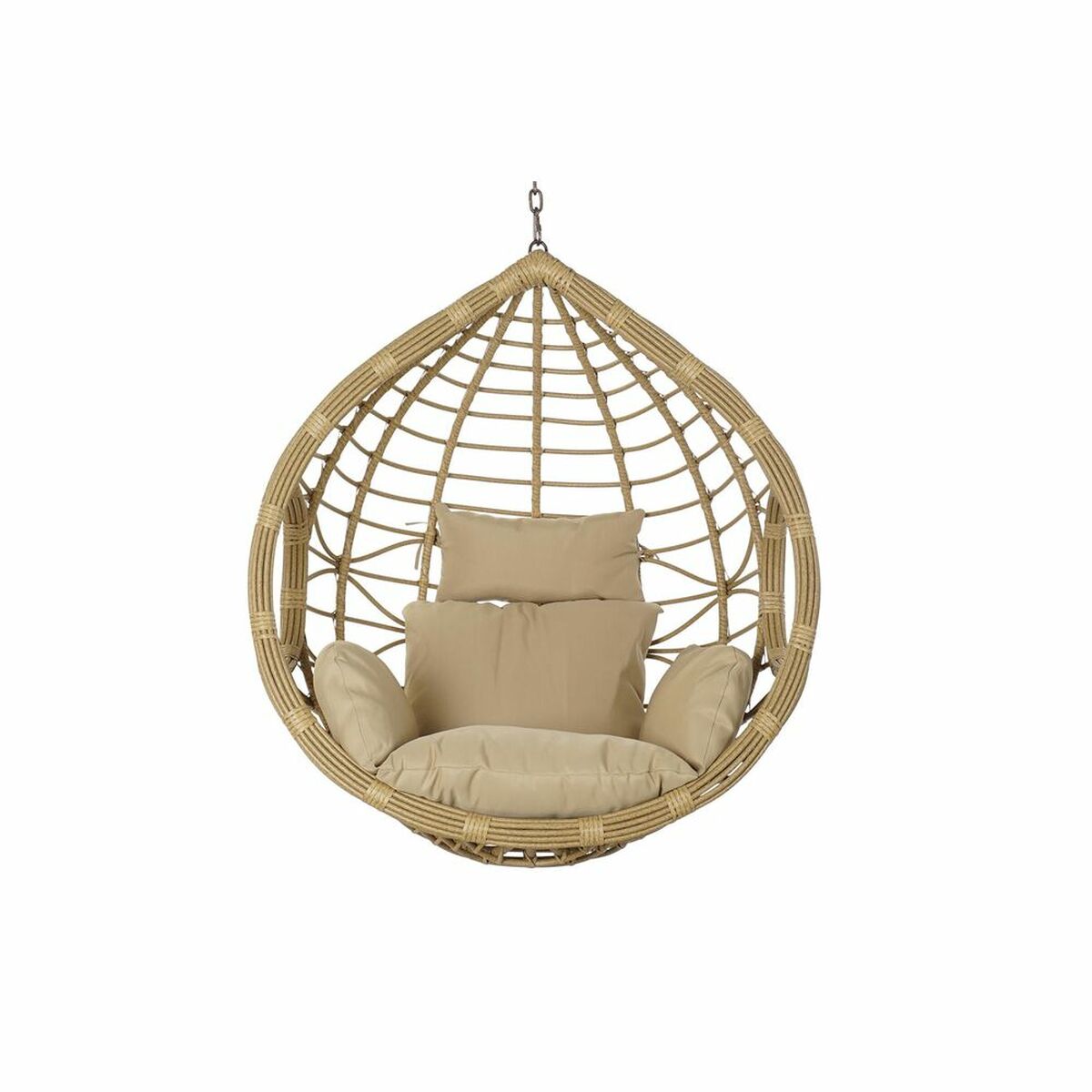 Hängande trädgårdsfåtölj DKD Home Decor 90 x 70 x 110 cm 105 x 75 x 226 cm Beige Metall Brun syntetisk rattan - 6