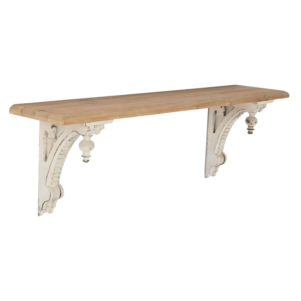 Hyllor Home ESPRIT Vit Naturell Granträ Trä MDF 100 x 22 x 32 cm