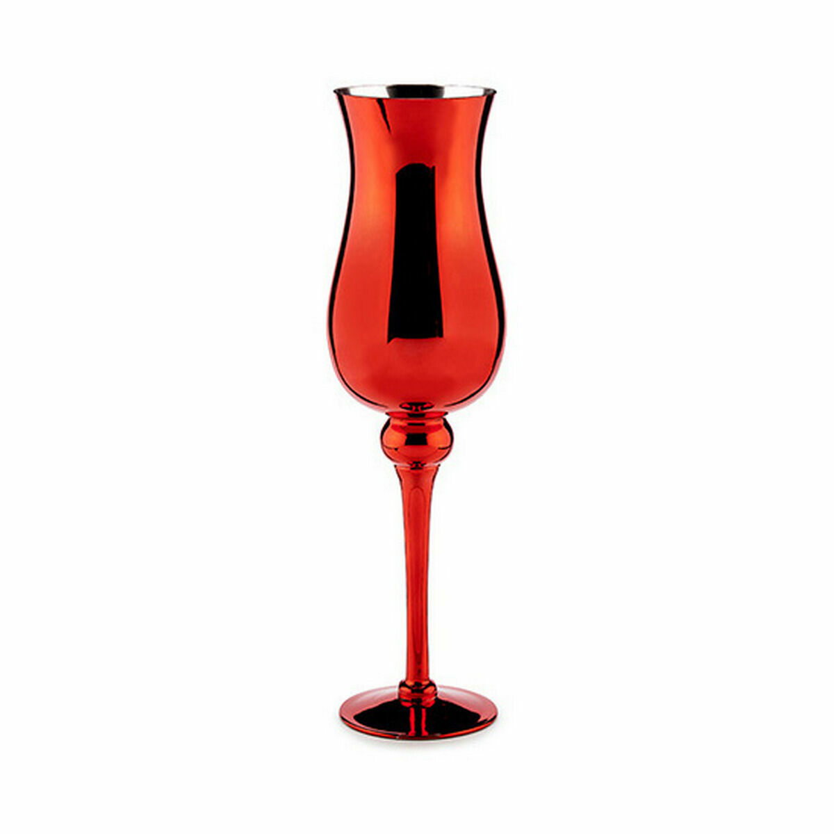 Ljusstakar Gift Decor Röd Glas 13,5 x 4,5 x 13,5 cm 13,5 x 45 x 13,5 cm (6 antal) - 2