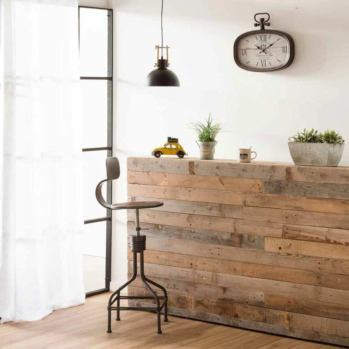 Väggklocka Alexandra House Living Vit Brun Metall 45 x 2 x 40 cm - 2