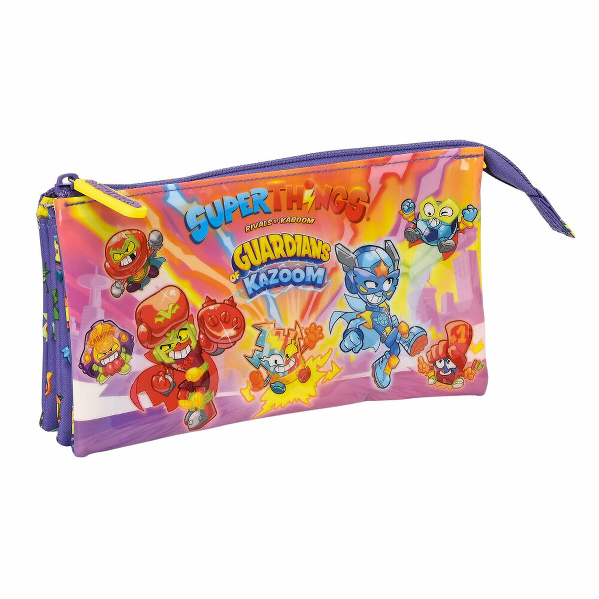 Tredubbel Carry-all SuperThings Guardians of Kazoom Purpur Gul (22 x 12 x 3 cm) - 4