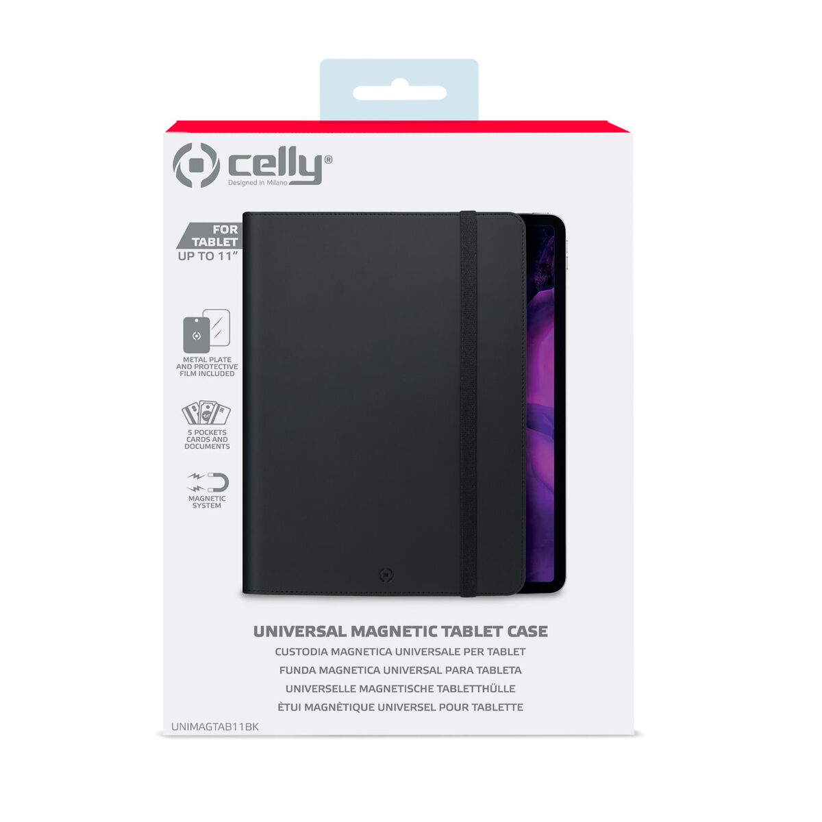 Fodral till Läsplatta Celly UNIMAGTAB11BK Svart - 2
