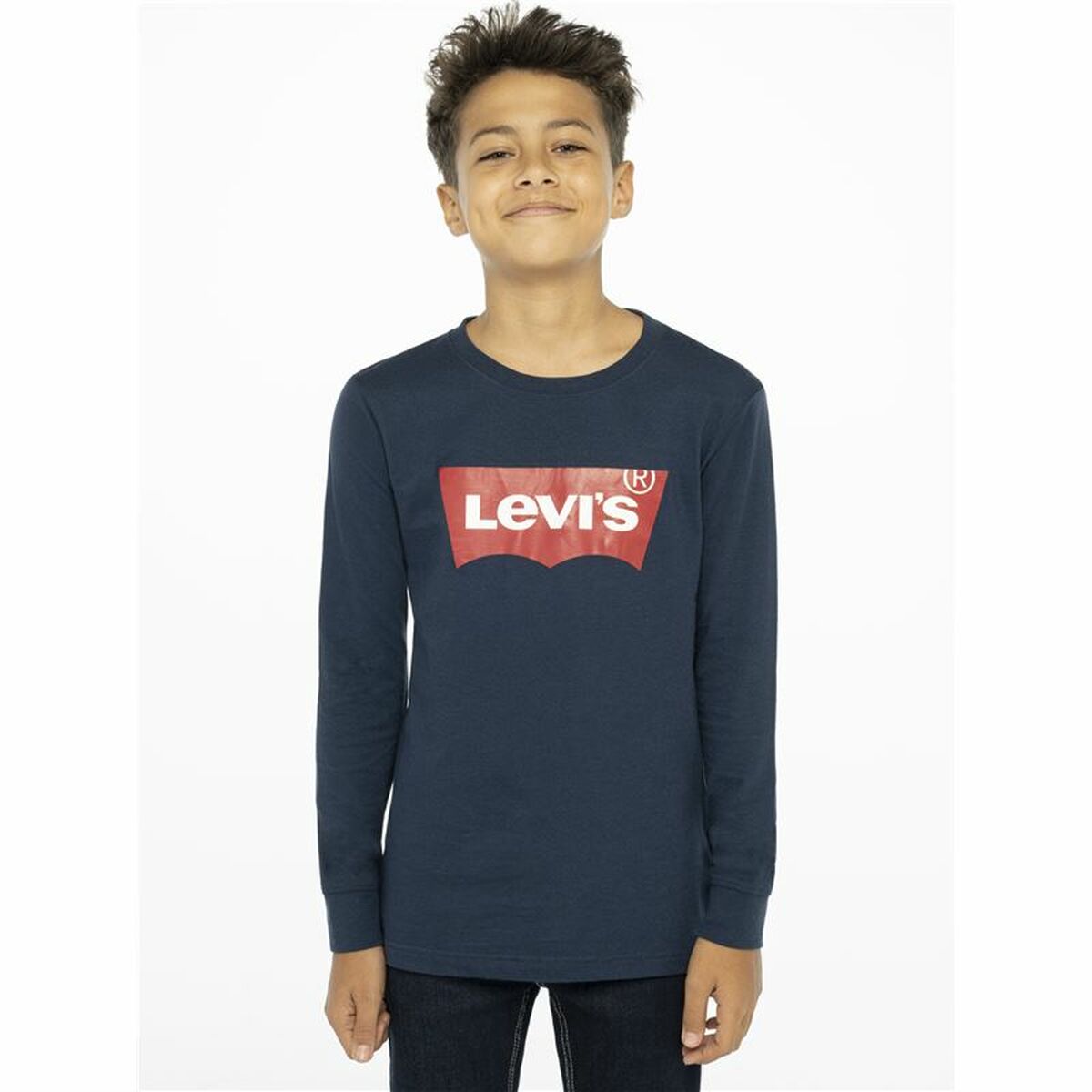 Långärmad t-shirt, Barn Levi's Batwing Mörkblå - 3