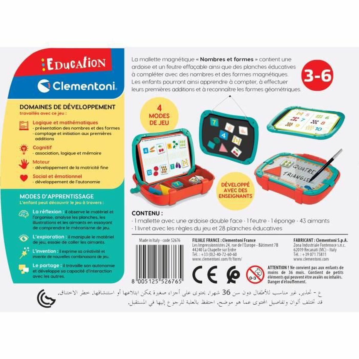 Pedagogiskt spel för små barn Clementoni Case Figures Shapes (FR) - 2