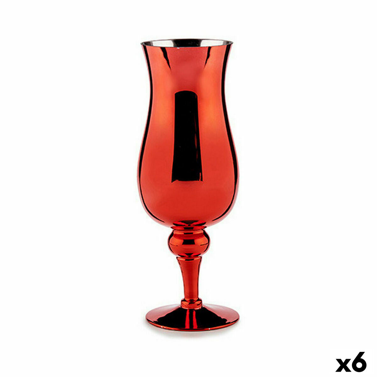 Ljusstakar Gift Decor Röd Glas 13,5 x 35 x 13,5 cm (6 antal) - 3