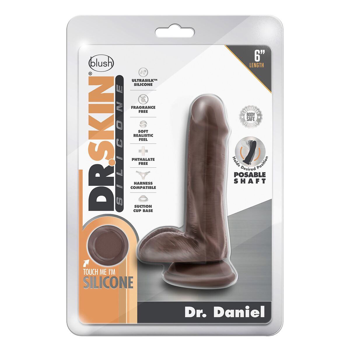 Realistisk dildo Blush Dr Skin Silikon Ø 3,3 cm (12 cm) (16,5 cm) - 5