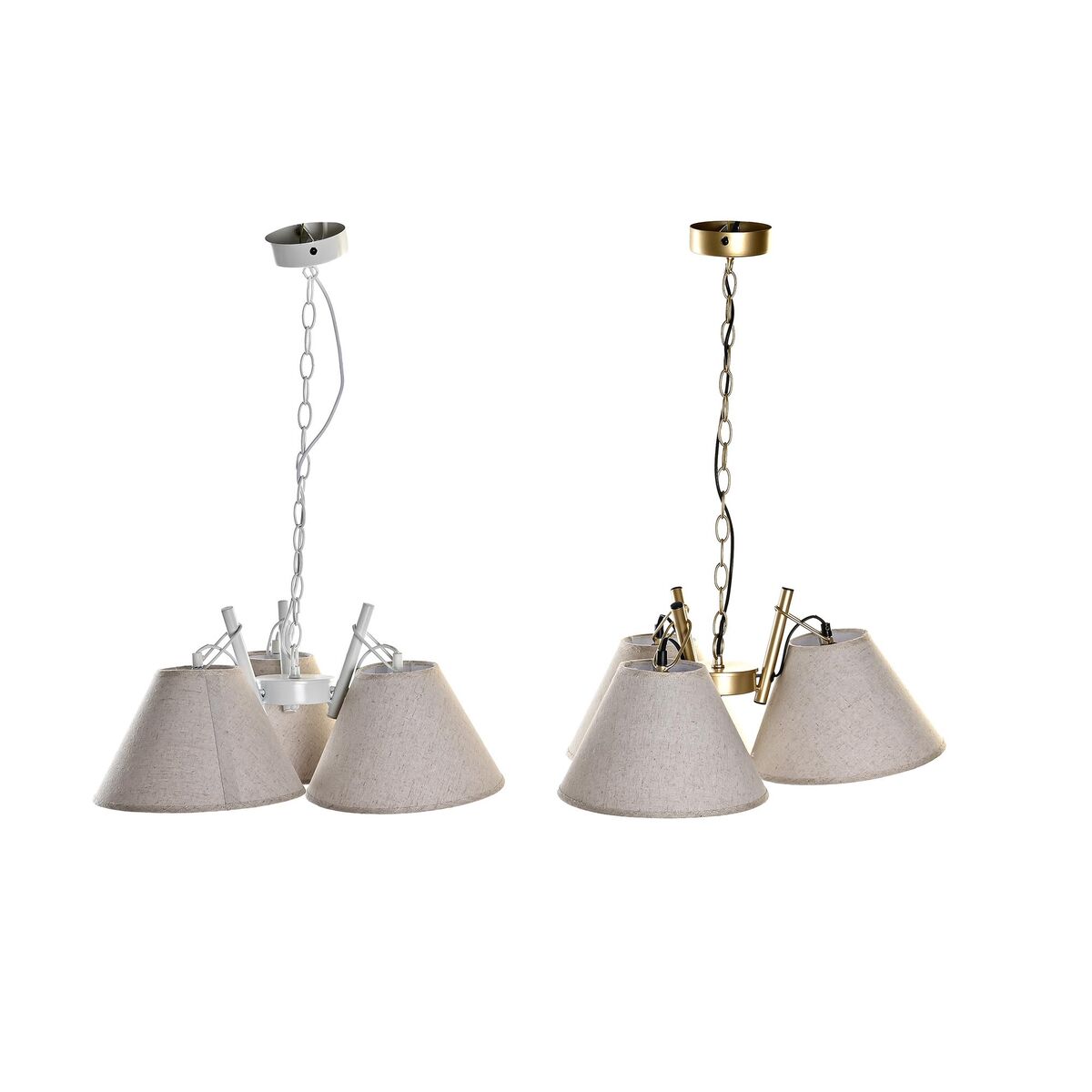 Taklampa DKD Home Decor 50 x 46 x 30 cm Gyllene Metall Vit 50 W (2 antal) - 7
