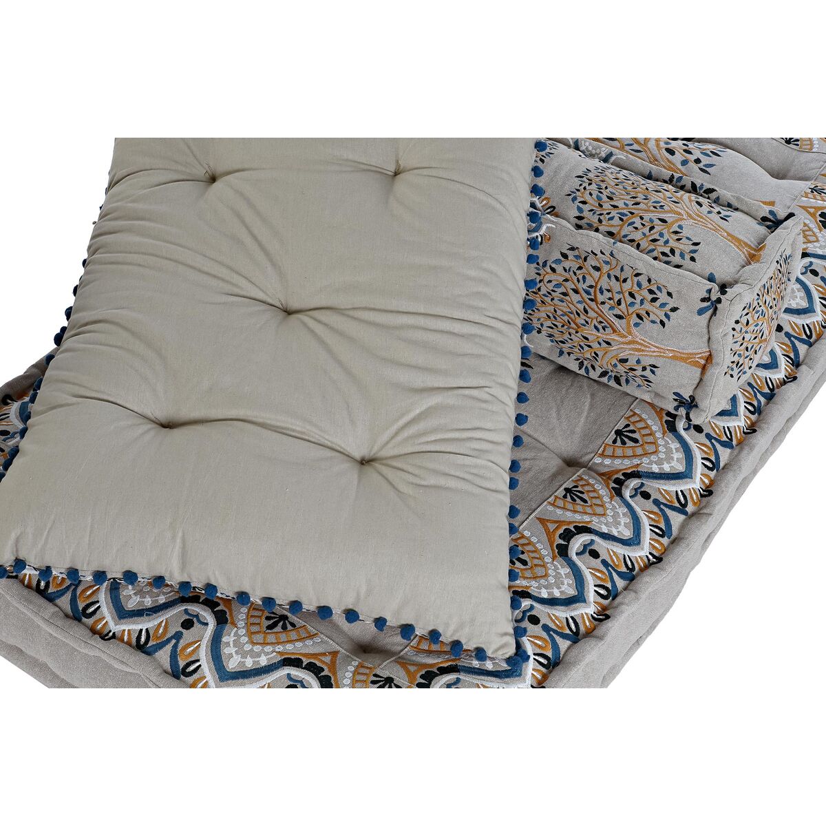 Fåtölj DKD Home Decor Gul Blå Beige 145 x 76 x 1 cm - 4