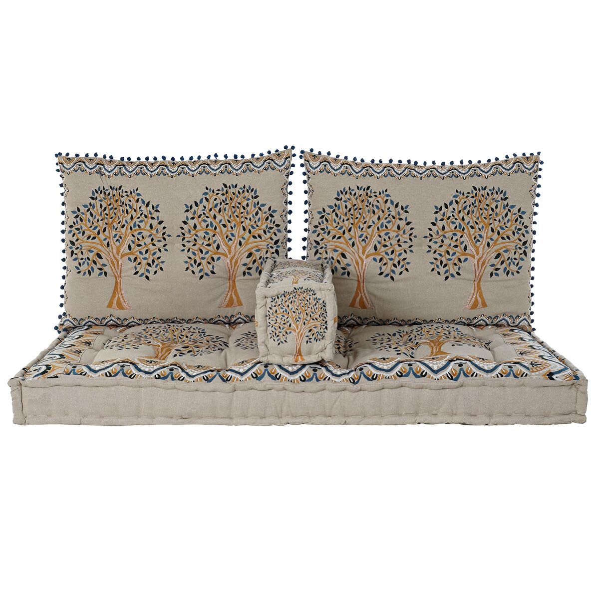 Fåtölj DKD Home Decor Gul Blå Beige 145 x 76 x 1 cm - 5