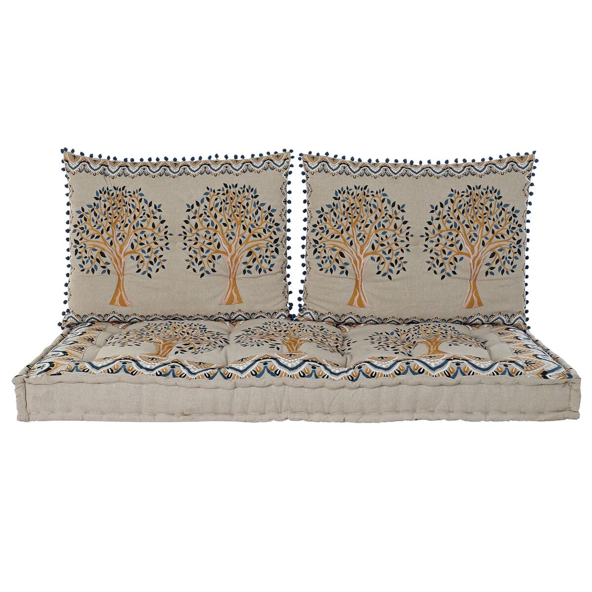 Fåtölj DKD Home Decor Gul Blå Beige 145 x 76 x 1 cm - 9